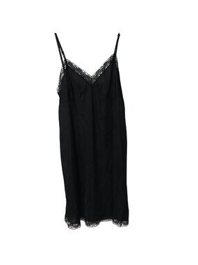 Vanity Fair Black Nylon Full Slip Size 40 Lace Trim Adj Straps Style 10-103 #D42